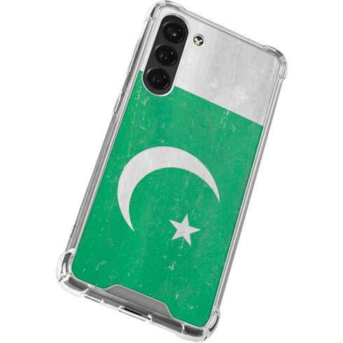 Pakistan Flag Distressed Galaxy S23 Plus Clear Case